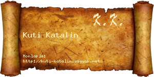 Kuti Katalin névjegykártya
